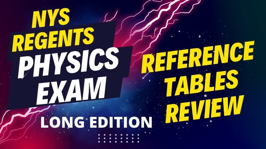 Physics Regents Reference Table: 6 Pages, 9 Constants, and Formulas Explained Physics Regents Reference Table